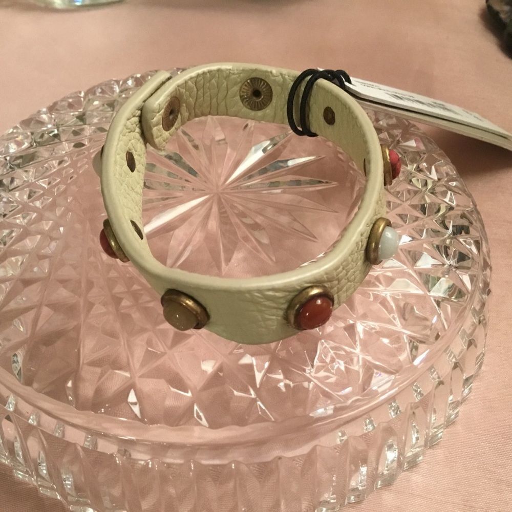 NWT Treasure & Bond Nordstrom Adjustable Stone and Leather Bracelet